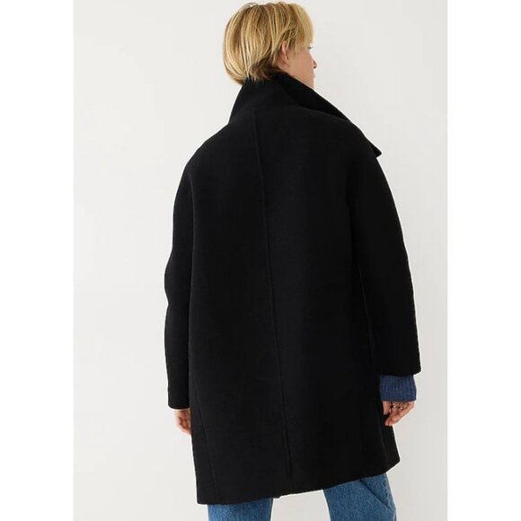 J.Crew Womens $375 Villa Coat Italian Wool Black Size 4 BA538 - Picture 3 of 10